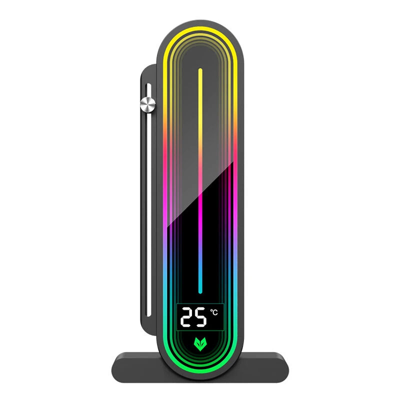 COOLMOON GH3Pro Temperature Display Magnetic Graphic Card Holder Support 5V ARGB Sync Vertical GPU Holder Aluminum Alloy Stand Bracket for Desktop Computer