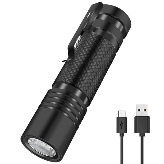 V8 800LM Strong Light EDC Portable LED Flashlight USB Rechargeable Built-in 18650 Battery Mini Torch Outdoor Emergency Light
