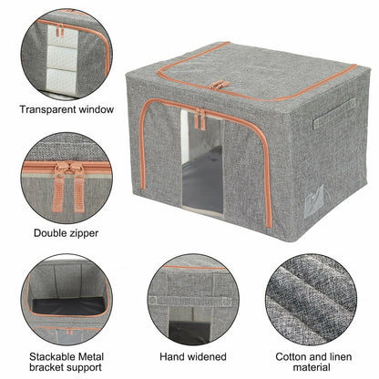 HONEIER 66L Storage Bags Clothes Organizer Storage Containers with Durable Handles Thick Fabric for Clothing Blanket Comforters Bed Sheets Pillows