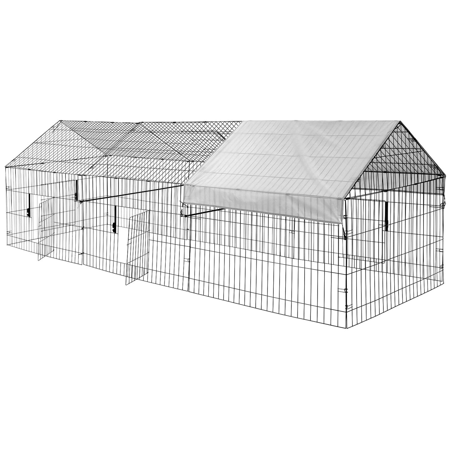 PawGiant 130'' Poultry Chicken Coop Hen House Hutch Backyard Run Nesting Box Outdoor Cage
