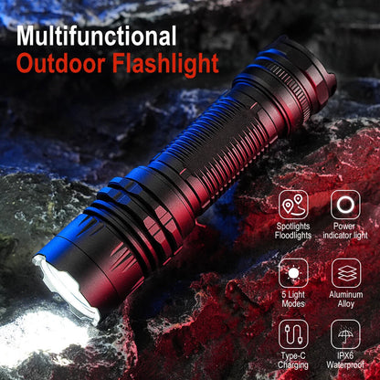 SEEKNITE ST13 1800 Lumens Compact EDC LED Flashlight USB Rechargeable Tactical Mini Torch, 5 Modes Super Bright IPX6 Waterproof for Camping Outdoor Emergency