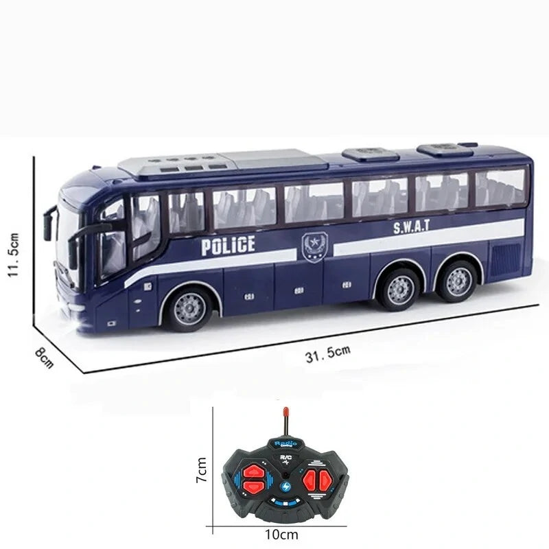 27hz Kids Rc Car Remote Control Electric School Bus with Light Tour For Children Toys Gift
