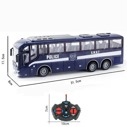 27hz Kids Rc Car Remote Control Electric School Bus with Light Tour For Children Toys Gift
