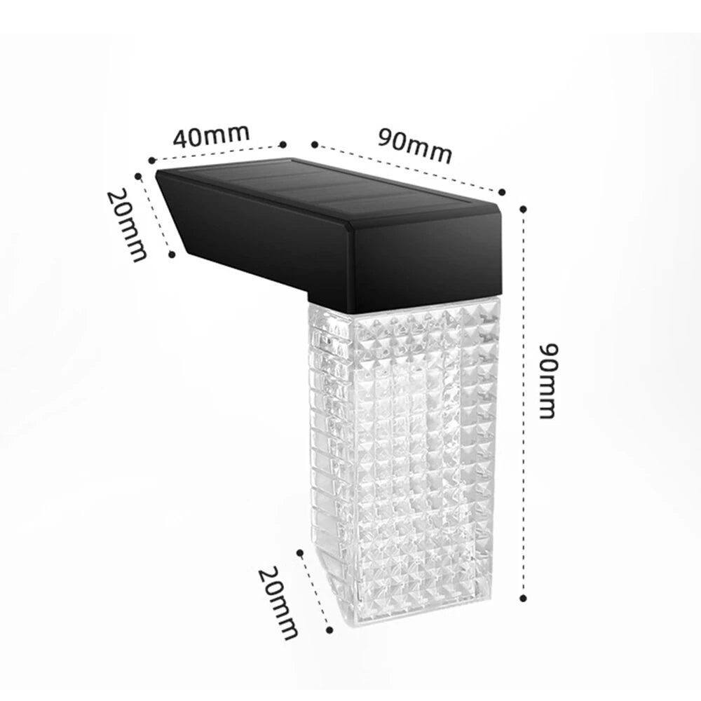 Elfeland 2PCS Solar Lights Outdoor IP65 Waterproof Wall Lights with RGB Color for Courtyard Garden Fence Staircase Step Decoration