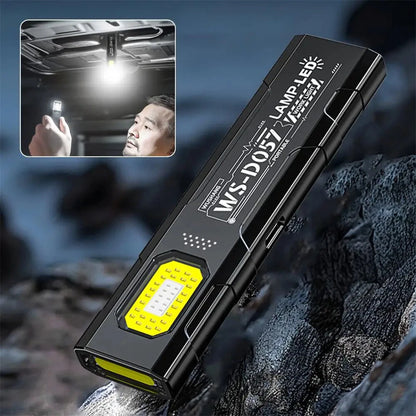 LED Keychain Flashlight Multi-functional Portable USB Rechargeable Mini Torch Light With Magnet For Outdoor Hiking Camping