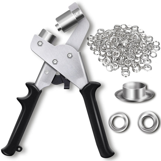 100 Buttons Crimping Pliers Set Canvas Punching Pliers Spray-Painted Cloth Buttonhole Display Poster Punching Tool