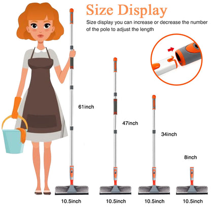 Window Cleaner Baban 61'' Aluminum Microfiber Cleaner Extension Pole Window Cleaning Washing Tool for Car Auto Indoor OutdoorLong Handle Car Cleaning Glass