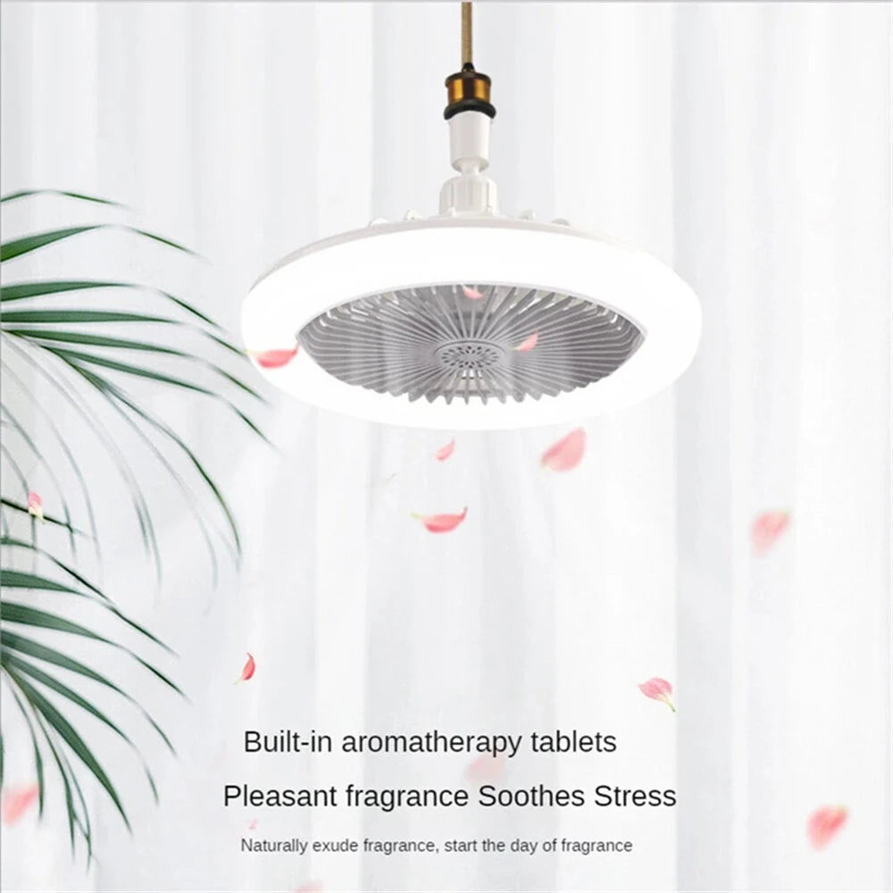 E27 Ceiling Fan Light Brightness & Color Temperature Dimmable 3-Speed Wind with Remote Control for Living Room Dining Room