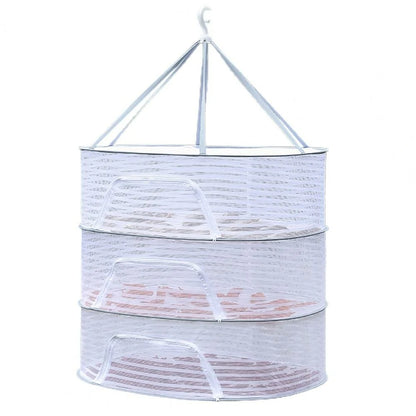 Folding Hanging Drying Rack Mesh Dryer with Zippers For Shrimp Fish Fruit Vegetables Herb