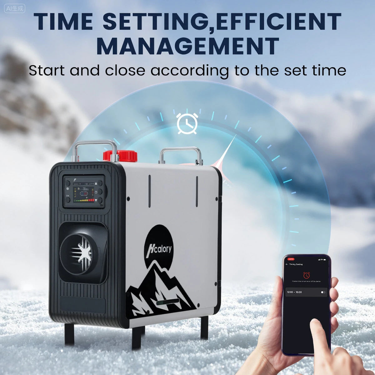 HCALORY HBS2 3.5L 8KW Diesel Parking Heater with Automatic Start and Stop 2500/5000M Plateau Mode Bluetooth/Remote/LCD Intelligent Control 12V/24V/220-240V for Truck RV Trailer Van Boat Tent