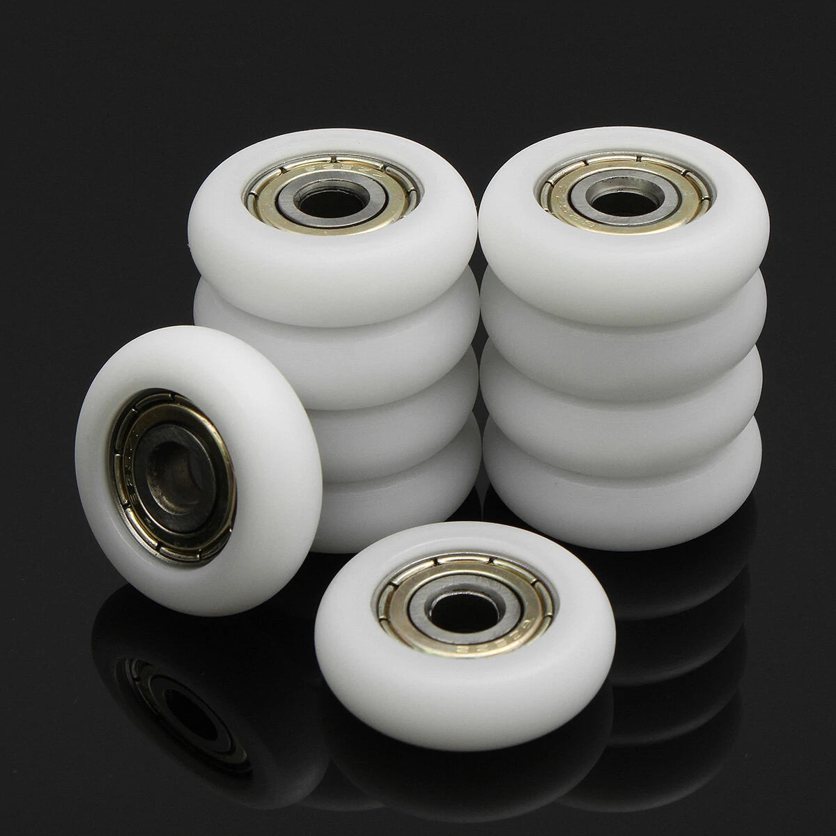 10pcs Nylon Plastic Carbon Steel Bearings Pulley Wheels Embedded Ball Bearings 5*23*7mm
