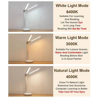 LED Desk Lamp Eye-friendly USB Rechargeable 4000mAh Table Lamp Student Dormitory Reading Lamp Bedroom Lamp