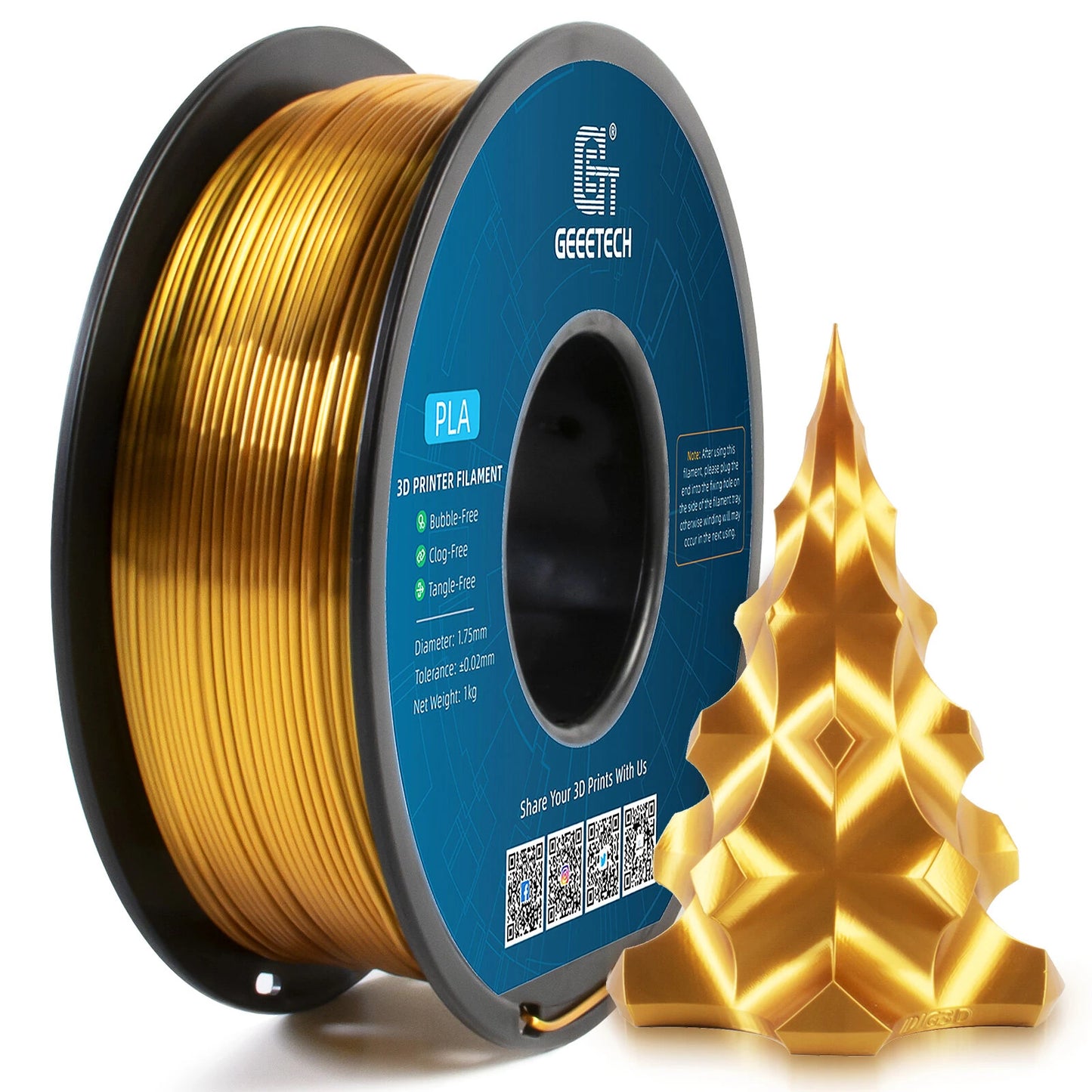 [EU/UK Direct]Geeetech PLA Silk Multi Colors 3D Printer Filament 1.75mm 1kg/roll Shiny Finish High Compatibility Anti-Warping Vacuum Sealed