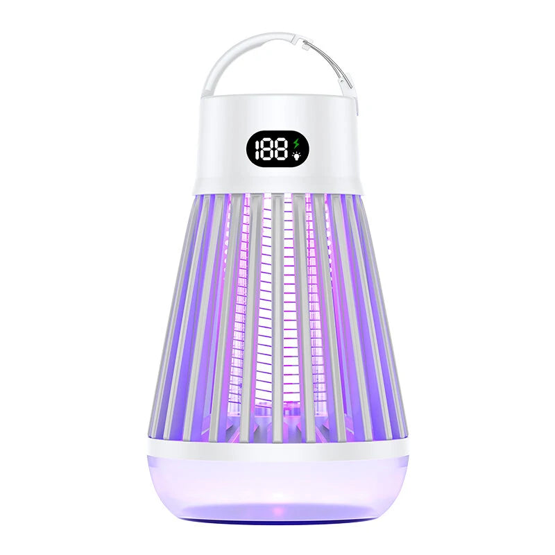 AGSIVO Cordless LED Digital Display Electric Mosquito Bug Zapper Mosquito Killing Lamp Fly Trap Camp Lamp with Rechargeable Battery for Indoor and Outdoor