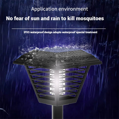 Elfeland Solar Powered Mosquito Zapper LED Lawn Light Dual-Mode Outdoor Bug Killer and Garden Lighting IPX5 Waterproof