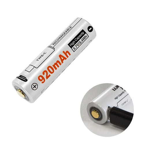 Lumintop 14500 Lithium Battery with TYPE-C Direct Charging Port 3.7V/3.4wh 920mAh Rechargeable Cell For Flashlights, RC Toys, Home Tools