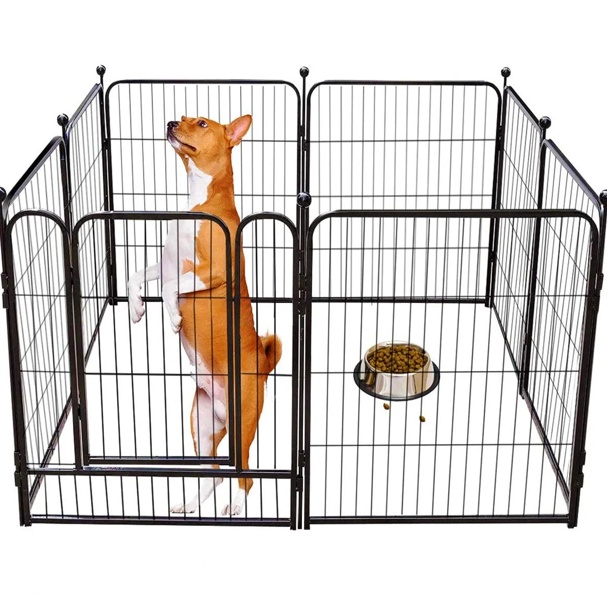 PawGiant Dog Pen 8 Panels 40" Height RV Dog Fence Outdoor Playpens Exercise Pen for Dogs Metal Protect Design Poles Foldable Barrier with Door