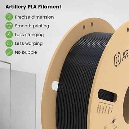 Artillery PLA 3D Printer Filament 1.75mm 5KG Black High Precision Eco-Friendly Zero Bubble Perfect for Models and Mechanical Parts