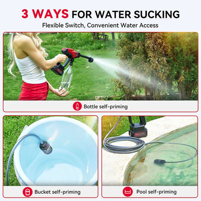 Andeman Cordless Pressure Washer with 2 x 3.0Ah Batteries, 800 PSI 1.5 GPM Portable Pressure Washer with 6 in 1 Nozzles, Power Washer for Cars, Fences, Driveways, Home, Patios