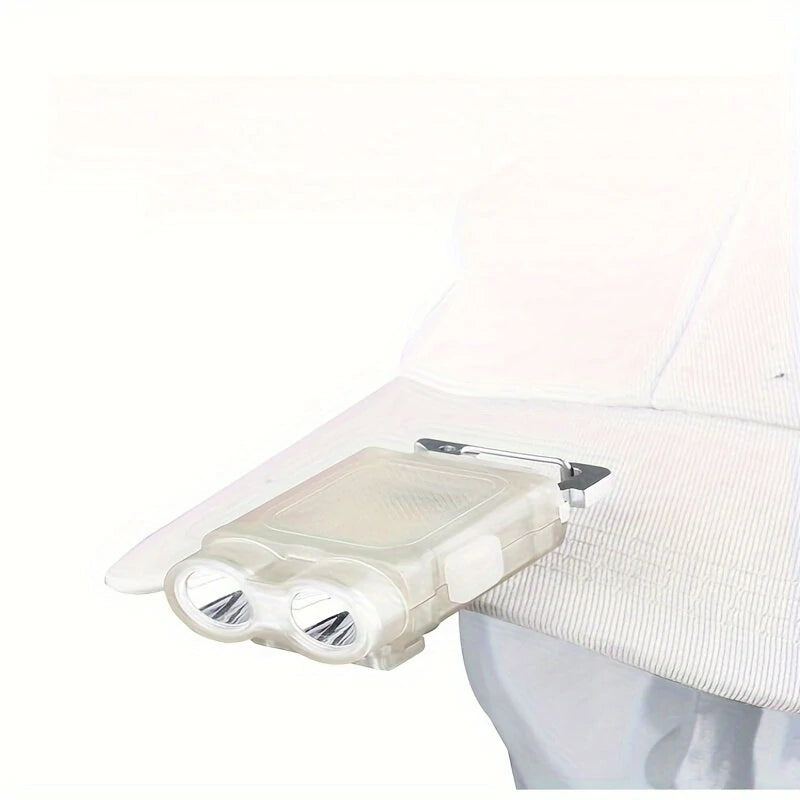 Mini Multifunctional Hat Clip Light Dual Light Source Pocket Flashligh LED Headlight For Outdoor Night Fishing Camping Hiking Emergency Light