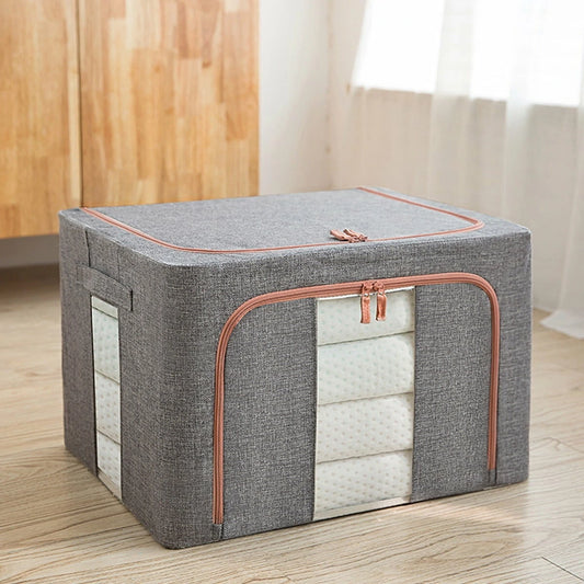 HONEIER 66L Storage Bags Clothes Organizer Storage Containers with Durable Handles Thick Fabric for Clothing Blanket Comforters Bed Sheets Pillows