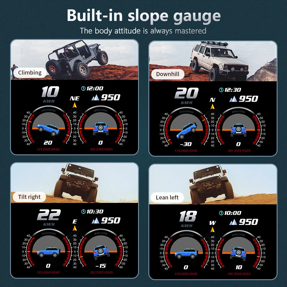 P24 Head Up Display Dual System Digtial Water Oil Temp Turbo Press lnclinometer HUD OBD2 Car Accessory On-board