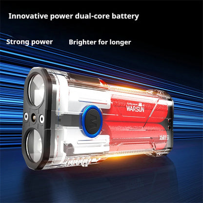 Warsun X608S 4180LM Ultra Bright LED+COB Flashlight Built-in 6000mAh Battery Type-C Rechargeable Torch Multi-functional Outdoor Emergency Portable LED Light