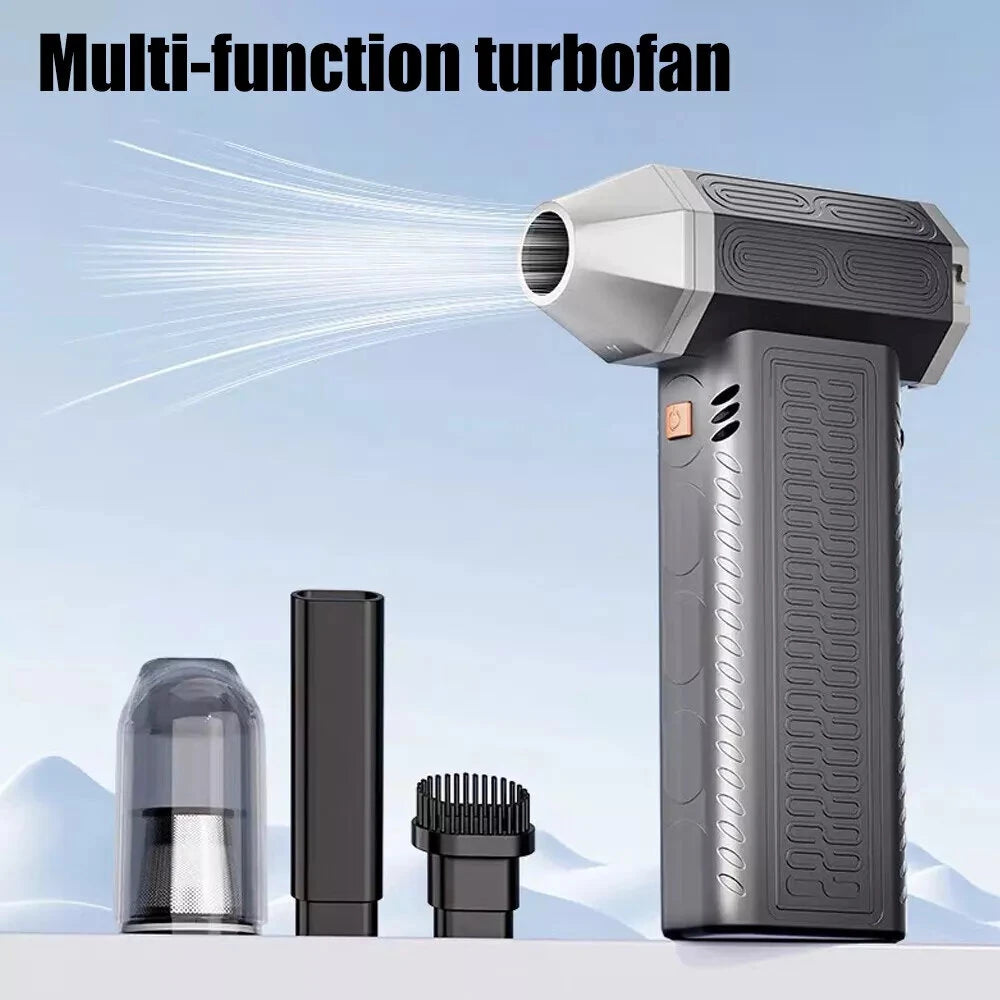 130000RPM  2 In 1 Mini Blower Fan Turbo Jet Fan Brushless Motor Handheld Duct Fan Electric Air Duster Speed Adjustable Cordless Jet Dry Air Blower