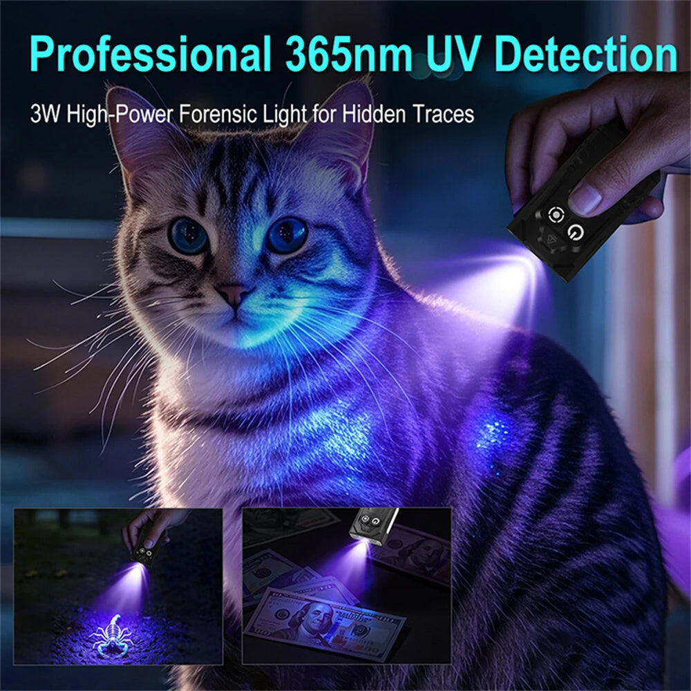 SEEKNITE EV15S 1000LM EDC Keychain Flashlight With 365nm UV Light Colored Sidelight Type-C Charging Super Bright Mini LED Torch Clip-on Light RGB Lamp Pocket Lantern