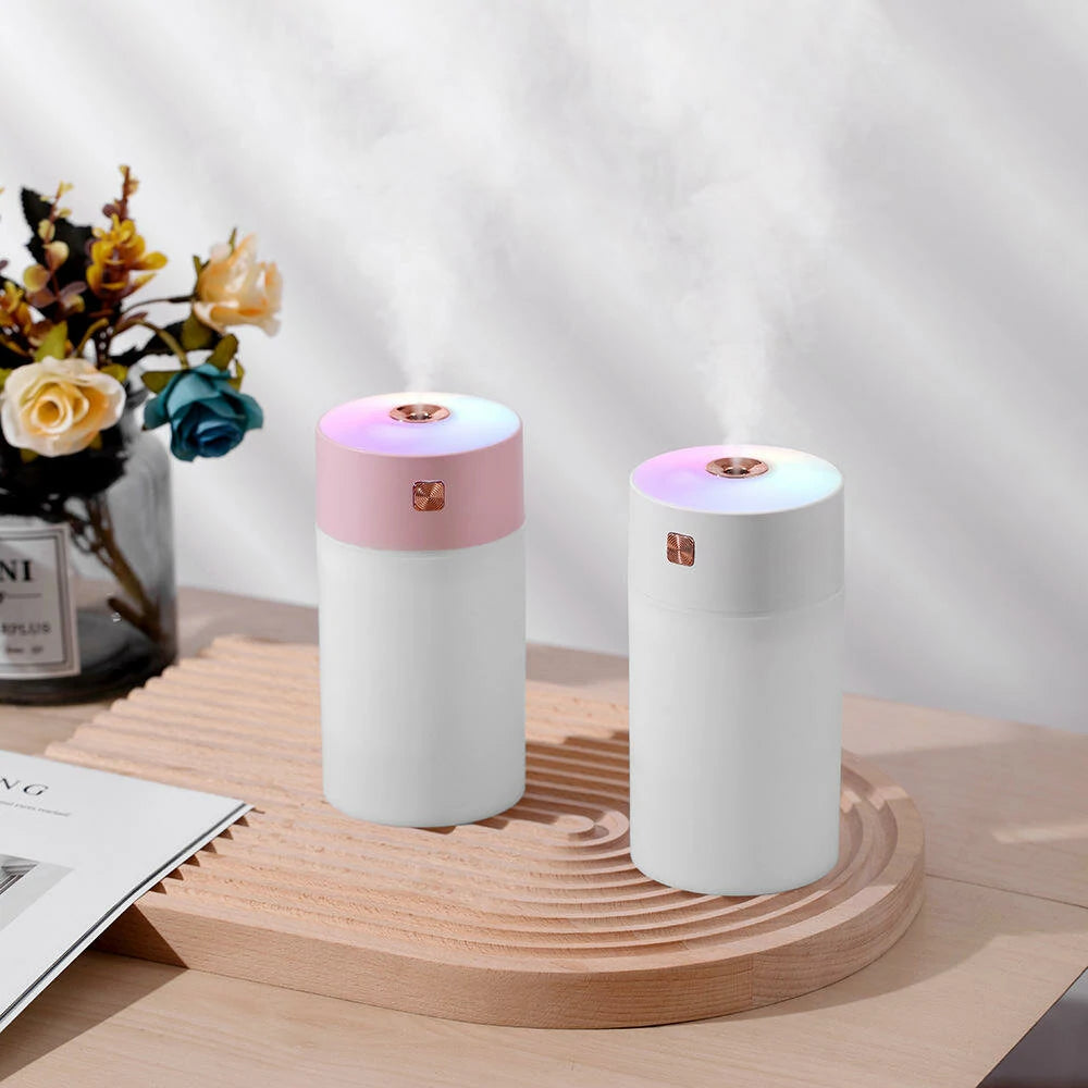 Portable Led Light Mini 300ml Spray Mist Humidifier Double Wet Aroma Essential Oil Diffuser Car Usb Air Humidifier
