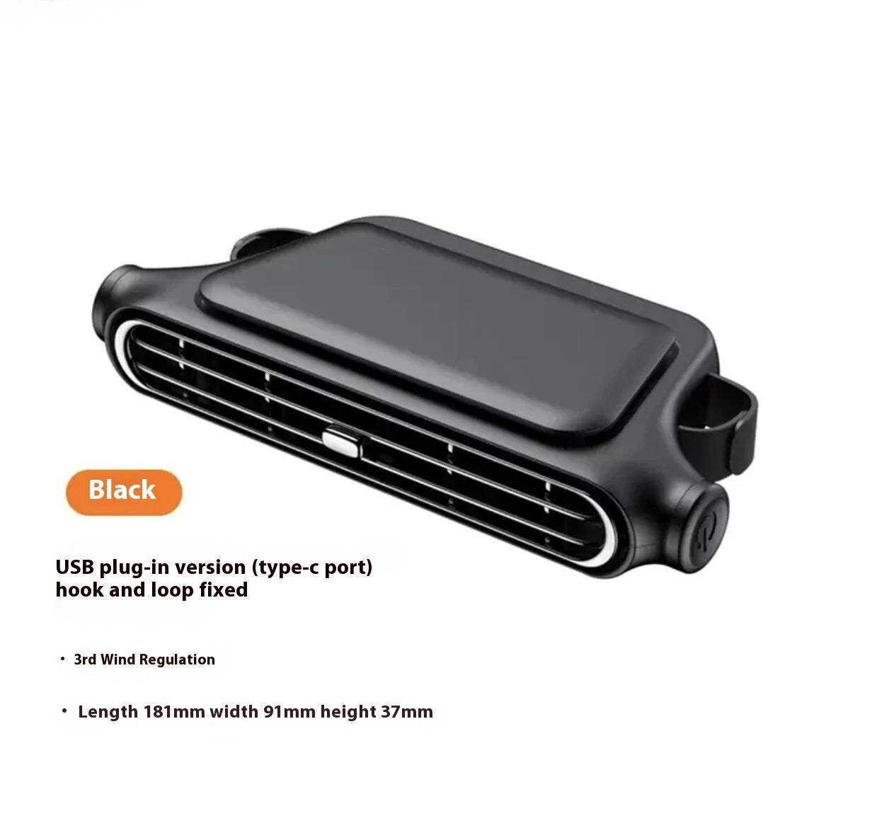 Portable Car Seat Fan for Front Rear Seat Passenge USB Powered Car Headrest Cooling Air Fan Adjustable Strap Car Interior Fan