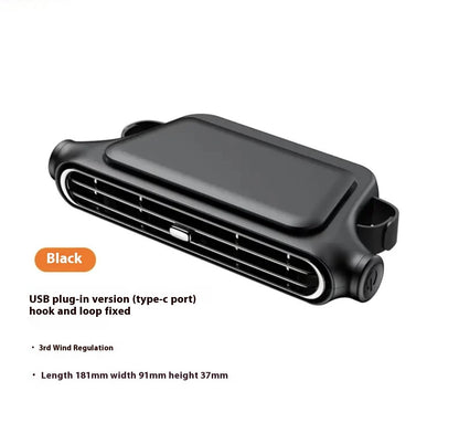 Portable Car Seat Fan for Front Rear Seat Passenge USB Powered Car Headrest Cooling Air Fan Adjustable Strap Car Interior Fan