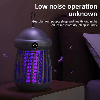 USB Rechargeable Mini UV Mosquito Killer Lamp 360 Coverage 3000V Electric Grid Dual UV & Night Light Modes Portable Indoor/Outdoor Zapper
