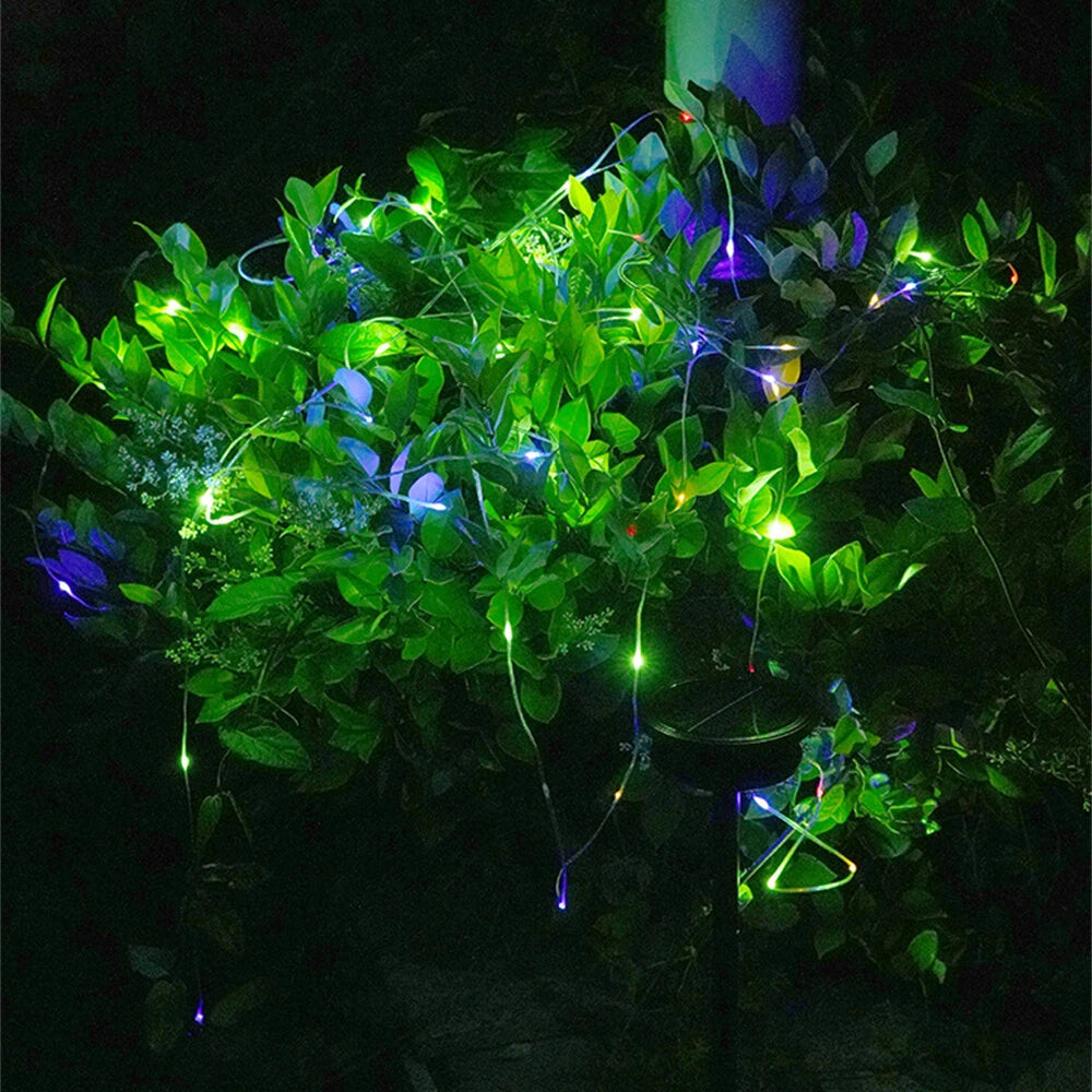 Elfeland LED Solar Lawn Lights with Built-in 8m LED Light String Waterproof Outdoor Pathway Patio Backyard Villa Garden Decoration Light