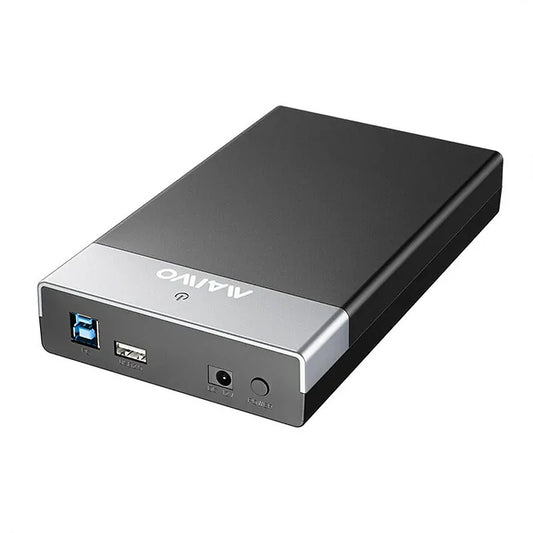 MAIWO K3568D HDD Enclosure 2.5/3.5inch SSD Case USB3.0 to SATA3.0 5Gbps External Case with USB2.0 Expansion Mobile Portable Hard Drive for PC Laptop EU Plug