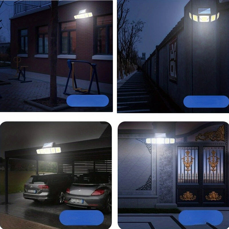 Solar Outdoor Lights Motion Sensor LED Flood Light 280LED 3500 Lumen 3 Modes Waterproof Solar Security Lights With Remote Control Exterior 5  Heads Wall Light