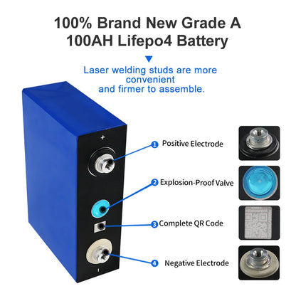 2/4PCS/Set Gokwh 280Ah 3.2V Lifepo4 Energy Storage Box Lithium Iron Battery for Home Car RV Van Boat Golf Cart  Motorcycle Scooter