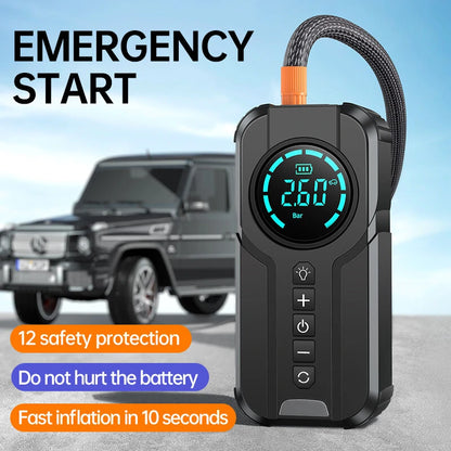 TUERBB T-JA01 16000mAh 1000A Car Jump Starter with Air Compressor Power Bank Portable Pump Cordless Inflation Emergency Battery Booster