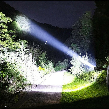3000LM Strong Light Flashlight Large Light Cup Fixed Focus Outdoor Flashlight With Electronic Display