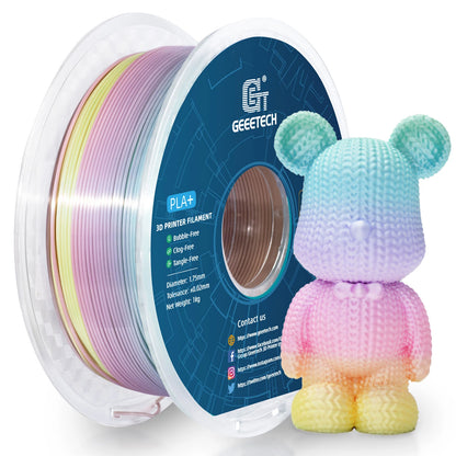 [EU/UK Direct]Geeetech PLA Silk Multi Colors 3D Printer Filament 1.75mm 1kg/roll Shiny Finish High Compatibility Anti-Warping Vacuum Sealed