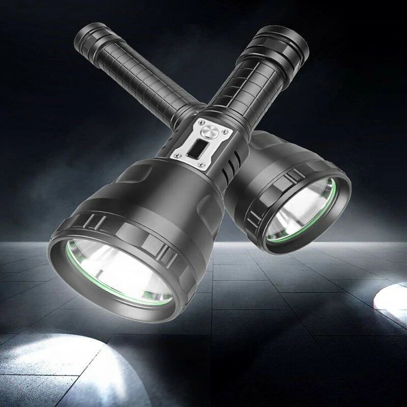 3000LM Strong Light Flashlight Large Light Cup Fixed Focus Outdoor Flashlight With Electronic Display