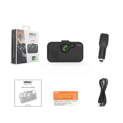 Handsfree Bluetooth Car Kit for Cell Phone, Wireless Bluetooth Speaker for Car, AUTO Power ON Support Siri Google Voice Assistant Hands Free Phone Speakerphone with Visor Clip