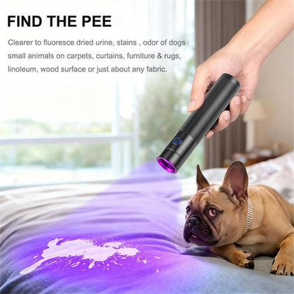 365NM UV MINI Flashlight Black Mirror Purple Light+ Red Beam Type C Rechargeable Filtered LED Ultraviolet Mini Torch Pet Pee Urine Rocks Gem Money UV Light