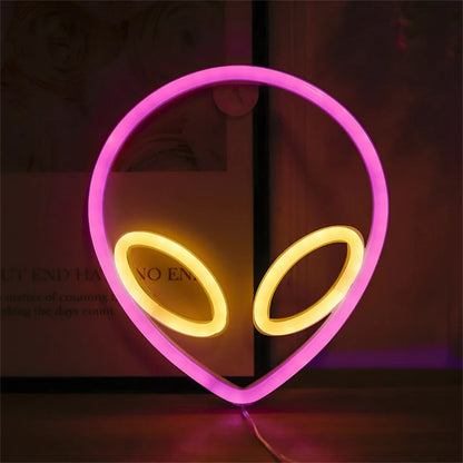LED Halloween Neon Signs Atmosphere Lamp IP42 Waterproof 22x19.5cm Blue Pink Yellow Decor for Home Office Shop