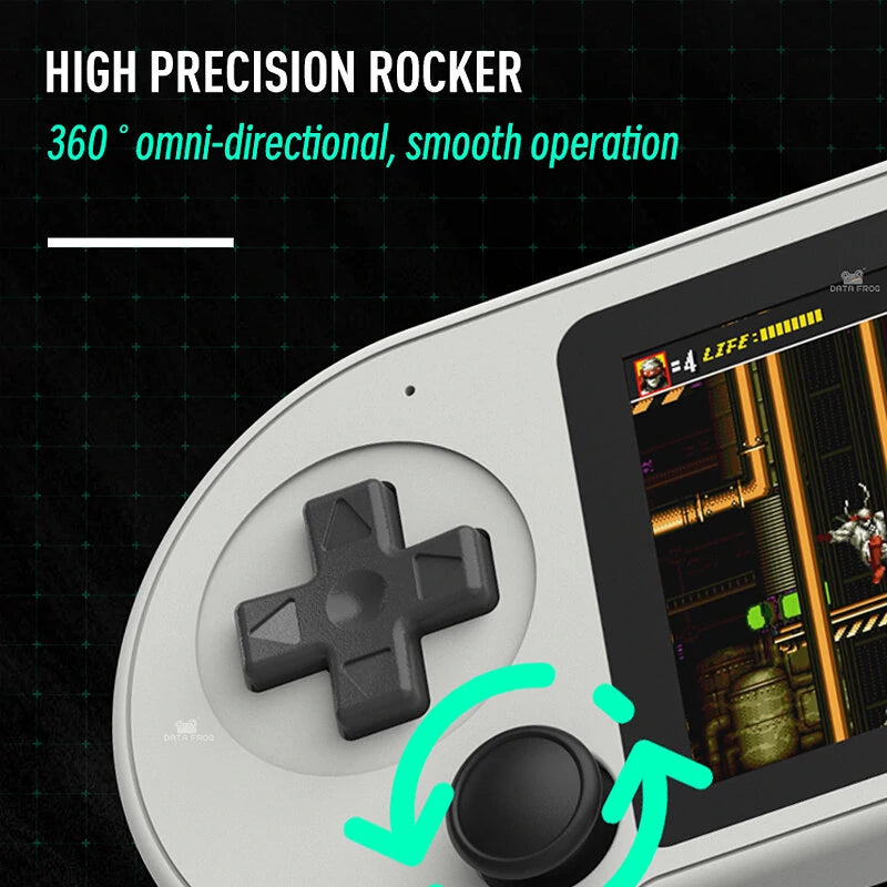 DATA FROG SF2000 Classic Retro Portable Mini S7 Game Console with Joystick 3 inch IPS Handheld Game Console Player Built-in 6000 Games Retro Games Support AV Output