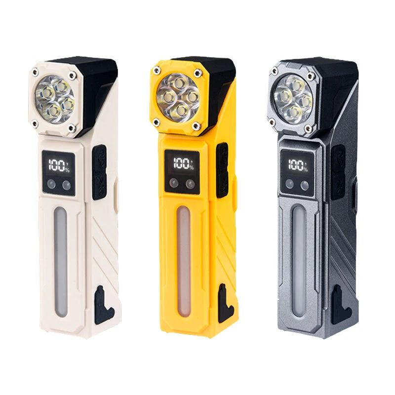 T130 Motion Sensor Multifunction LED Headlamp with Digital LCD Display Dual Light Source Magnetic Attraction Waterproof Work Lamp for Camping Hiking Cycling