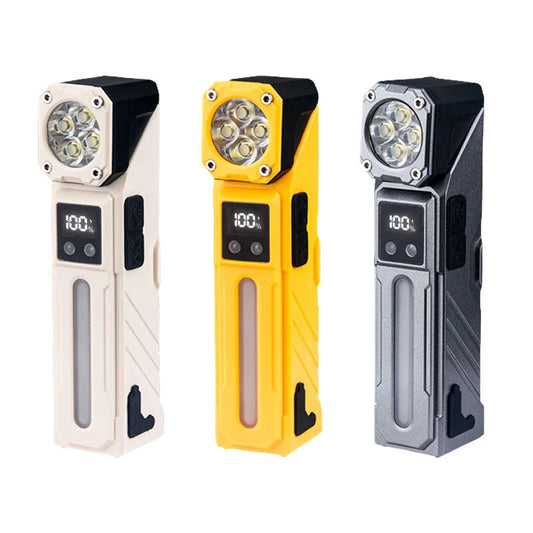 T130 Motion Sensor Multifunction LED Headlamp with Digital LCD Display Dual Light Source Magnetic Attraction Waterproof Work Lamp for Camping Hiking Cycling