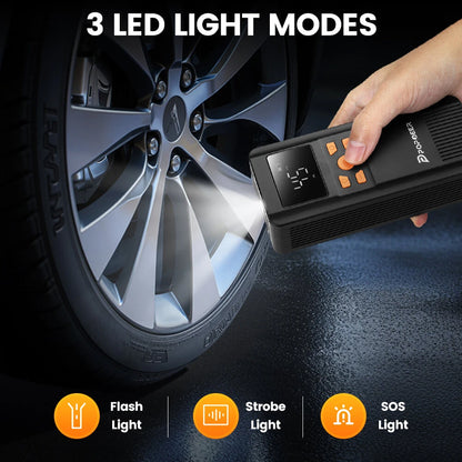 POPDEER PD-AP1 5000mAh 22.2Wh Wireless Car Air Compressor 12V 150PSI Portable Car Tire Inflator Smart Digital Inflatable Pump For Car Bicycle Boat Air Pump