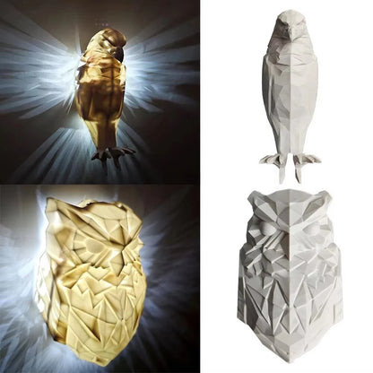 Eagle Owl Animal Projector Wall Lamp 3D Print Sconce Light Plastic Material Battery Operated Home Decor for Halloween Xmas