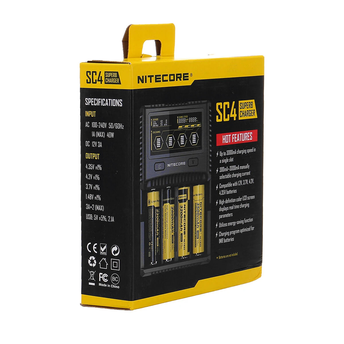 Nitecore SC4 3A Fast Charge LCD Intelligent Battery Charger Super for Li-ion IMR LiFePO4 Batteries For Flashlight RC Toys Home Tools